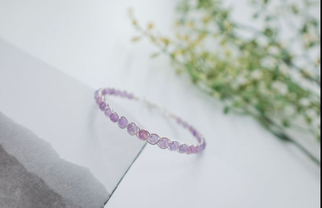 amethyst gemstone adjustable bracelet 